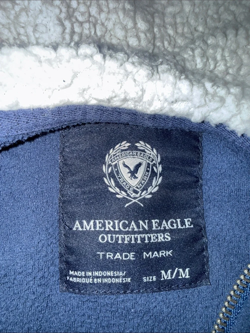 American Eagle Outfitters Navy Blue Fleece Zip Hoodie